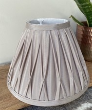 Laura Ashley Fenn Pinch Pleat Silk Drum Table /Ceiling Lamp Shade 30cm Champagne