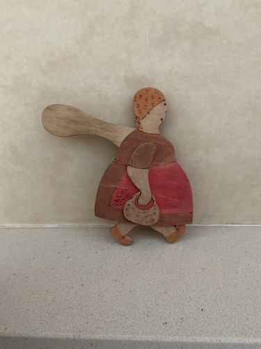 True vintage wooden toy - -, lady