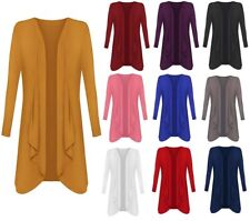 Ladies Waterfall Boyfriend Cardigan Womens Long Sleeve Open Front Jersey Top UK