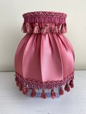 Vintage Retro Victorian Style Dusty Pink Fabric Lampshade Tassels