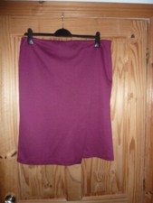 EASTEX SZ 18  HIGH QUALITY DEEP PLUM JERSEY CLASSIC LINED SKIRT IN VGC