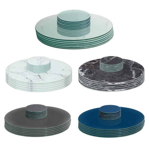 12pc round glass placemats - placemats, &