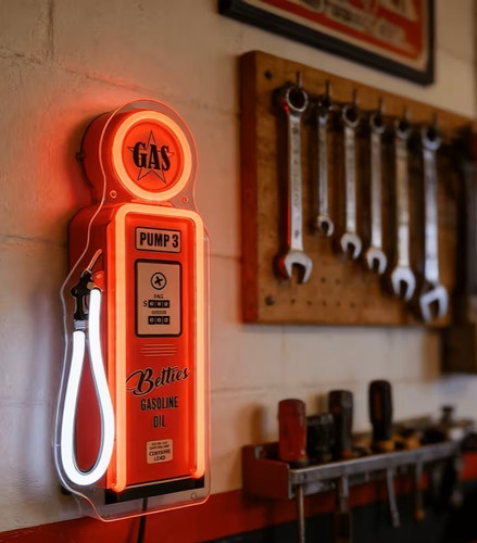 Gas pump led neon wall - neon,
