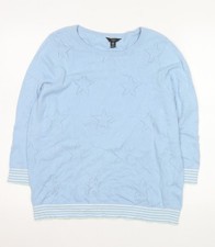 M&Co Women Blue Star Knit