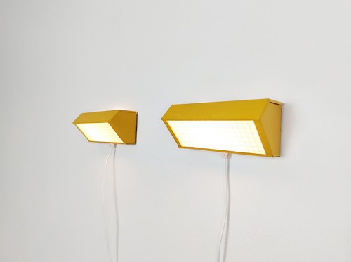 Pair yellow 1980s - 1980s, brutalist
