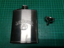 Jack Daniels 6oz Stainless Steel Hip Flask and Funnel