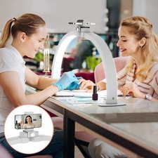 LUXURE 30IN HALFMOON 40W NAIL DESK LAMP WITH PHONE HOLDER WHITE