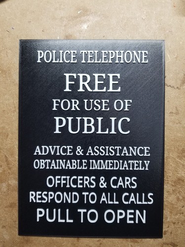 Police box door - sign, 9.5