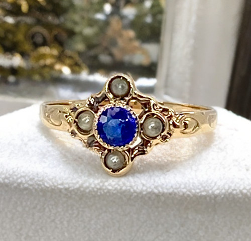 Victorian sapphire pearl - victorian, &
