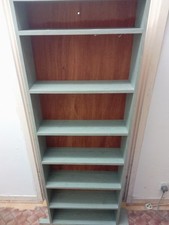 *Ends New Year* Green Wooden Book/DVD Shelf 155cm Tall, 56Cm Wide, 17Cm Deep