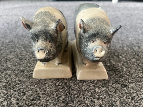 Pair vintage rye pottery - of,