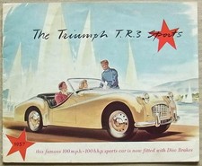 TRIUMPH TR3 SPORTS Car Sales Brochure August 1957 #100R/8/57