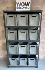 WOW Racking shelving storage set with industrial plastic boxes EURO containers