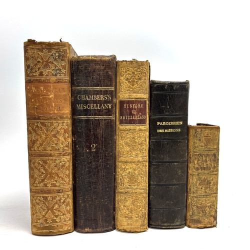 Distressed old books with - old,
