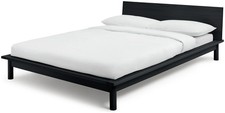 Akio Double Wooden Platform Bed Frame - Black | minimalist bed frame