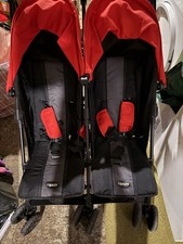 Obaby Apollo Twin Stroller Pushchair Red Black