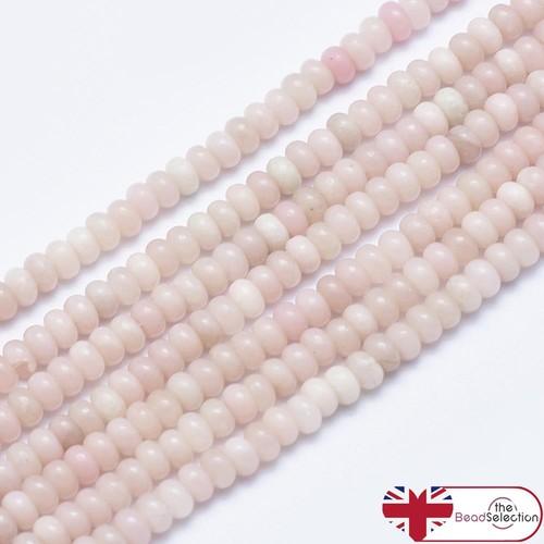 Pink opal gemstone rondelle - opal,