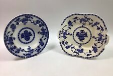 Minton - Delft - Flow Blue - Soup Bowl & Cake/Sandwich Plate