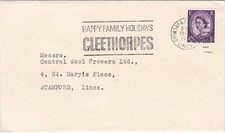 1966 cover sent from Grimsby with cancel Happy Family Holidays Cleethorpes