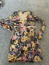 Topshop Uk 6 Wrapover Velvet