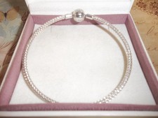 Genuine Authentic Pandora Silver Mesh Bangle Bracelet 23cm 596543 S925 ALE