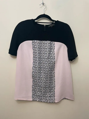 Jaeger blouse silk pink black