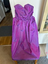Beatiful purple 1980's original vintage strapless dress and puff sleeve bolero