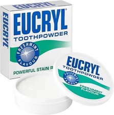 EUCRYL Fresh Mint Powerful Whitening Stain Removal Tooth Powder 1x50g UK