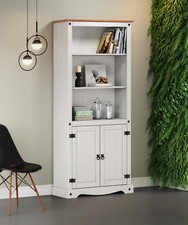 Corona Bookcase White Wax 2