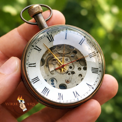 Antique brass ball - antique, clock