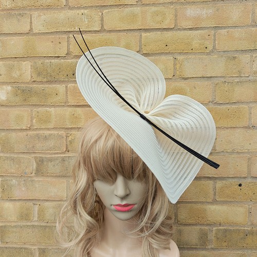 Ivory cream black - ivory, fascinator
