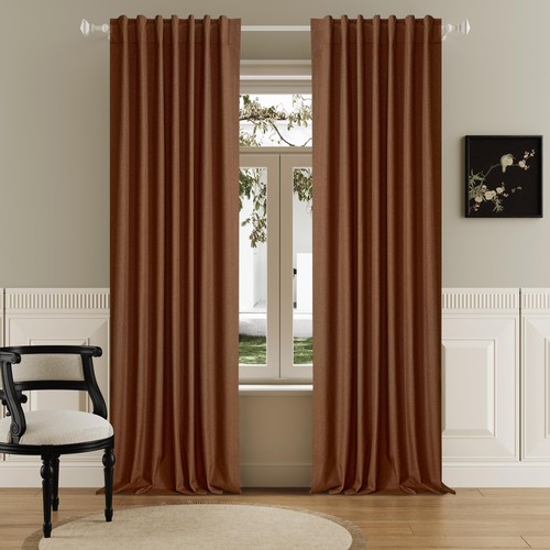 Rust 102 inch length curtains - inch,