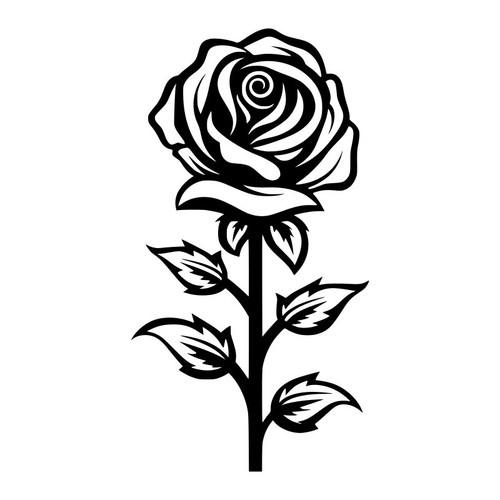 Single straight rose flower - 2x,