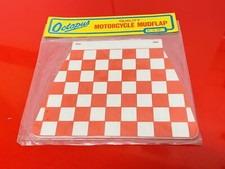 LAMBRETTA VESPA ITALIAN OCTOPUS NOS RED AND WHITE CHECKERED REAR FRAME MUDFLAP