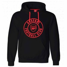 New Official Arsenal FC Football Crest Hoodie (Adults Unisex Sizes S to 3XL)