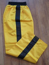 FORCE YELLOW with BLACK STRIPE MARTIAL ARTS KICKBOXING TROUSERS  BRAND NEW 
