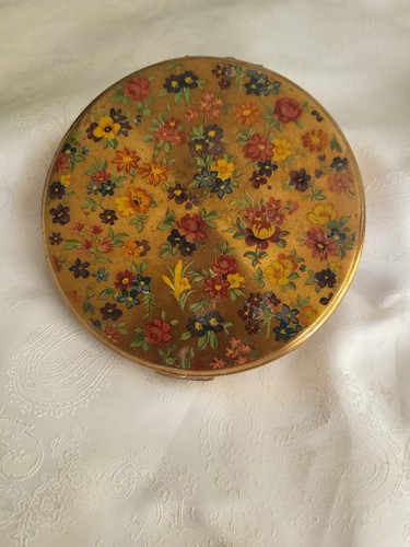 Vintage large floral powder - vintage,