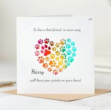 Personalised Pet Loss Sympathy Card- Pet Death - Any Names On Card