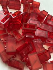 *3065* LEGO Bricks 1x2, Red / Transparent (50 Pack)