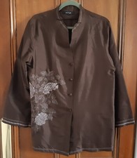 Nitya brown embroidered silk