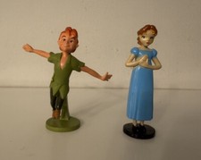 Disney Peter Pan and Wendy 2.5"- 3"  Play figures on stand Ideal cake toppers