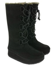 FitFlop™ TALL MUKLUK MOC 2 BLACK NUBUCK LEATHER BOOTS UK 6 EUR 39 USA 8 RRP £170