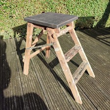 Vintage folding wooden Step stool Ladder