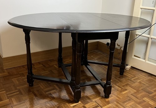 Antique vintage oval solid oak - vintage,