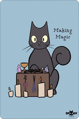Spooky cat making magic - cat,