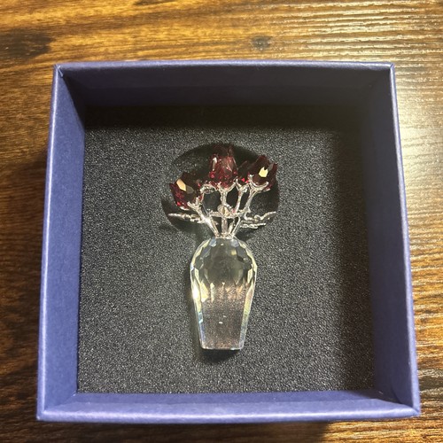 Swarovski crystal red rose six - swarovski,