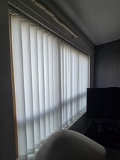 House Clearance - White Fabric Vertical Blind Slat Only 141cm