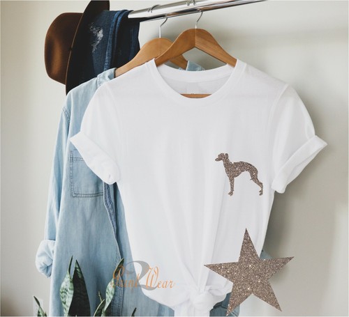 Whippet glitter print - whippet,