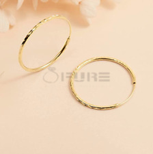 Diamond Cut Round Circle Lightweight Small Large Hoop Earrings Women Girls