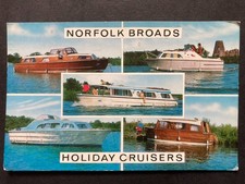 Assorted Norfolk Broads Holiday Cruisers Vintage Postcard P65